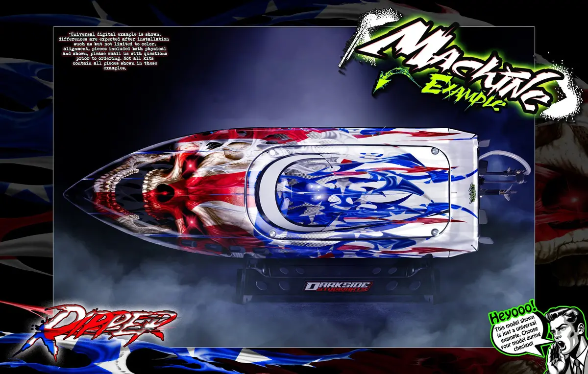 'Ripper' Themed Graphics Skin Kit Fits Pro Boat® | Blackjack | Impulse | Jetstream | React | Recoil | Shockwave | Sonicwake | Ul-19 | Veles | Zelos 1
