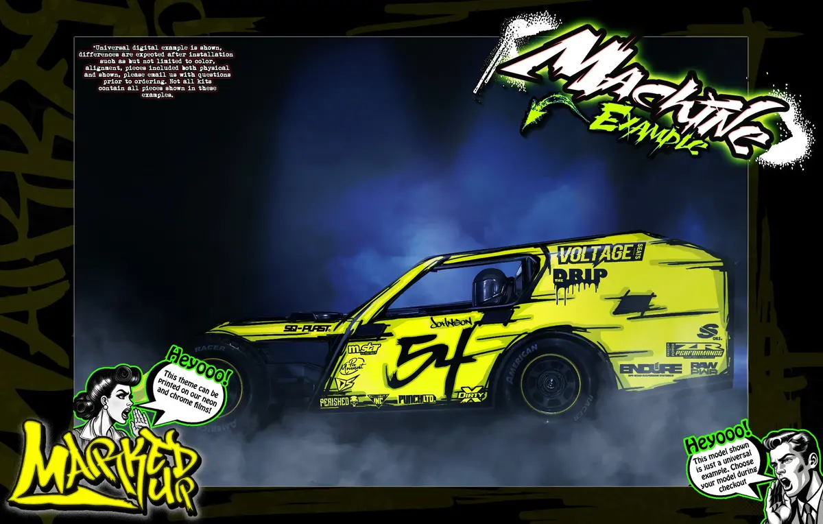 'Marked Up' Themed Graphics Wrap Kit Fits Sippel® | 22 Gunslinger | Lm22 Desperado | Lm26 Kingslayer | Mark 8 | Mark 9 | Mark 10 | Late Model | Modified 1