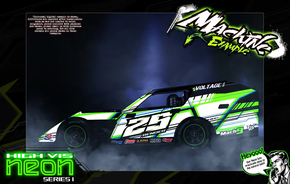 'Neon Series I' Themed Aftermarket Graphics Wrap Fits Traxxas® Slash | Modified | Late Model | Mudboss 1