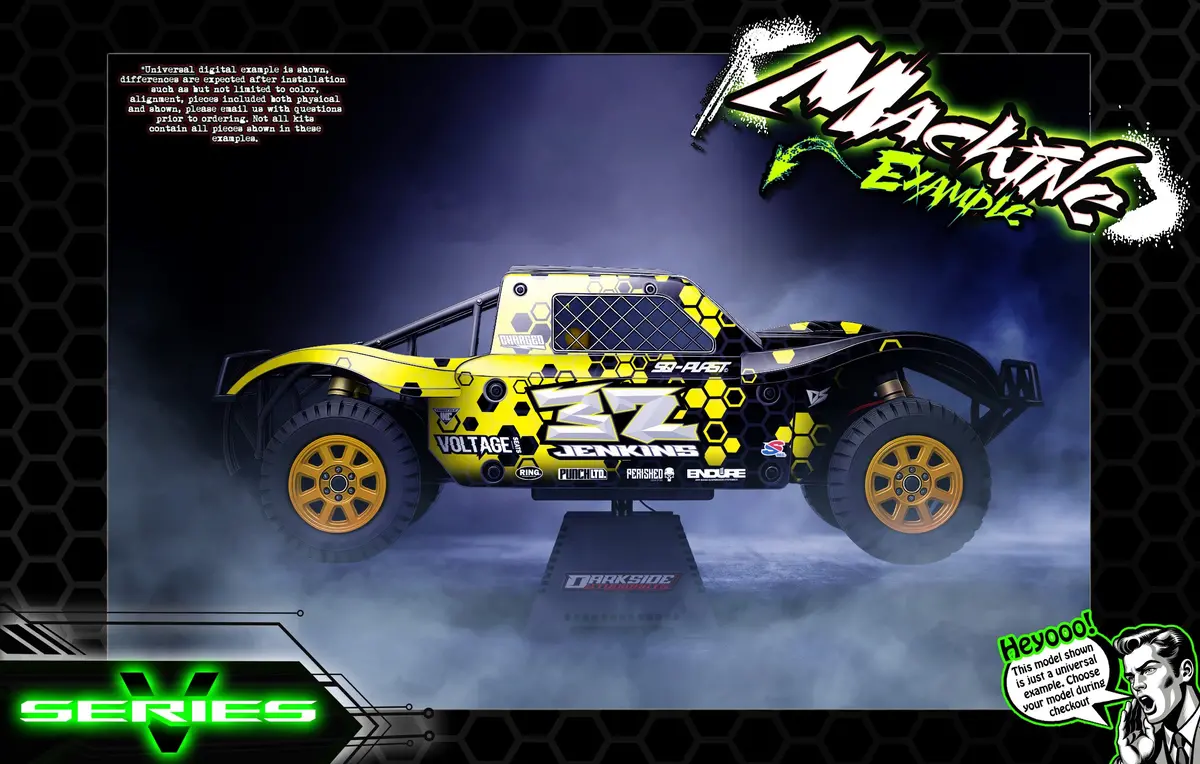 'Series V' Themed Graphics Kit Fits 30° North Big Flex Body | Losi® 5Ive-T | King Motor | Rovan 1