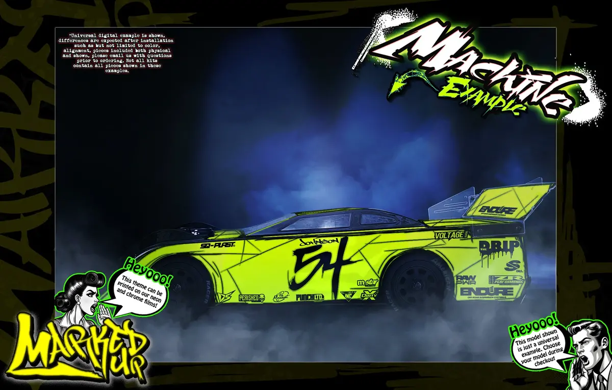 'Marked Up' Customizable Wrap Skin Graphics Fits Jconcepts L8 Night, Monte Carlo, L8d Decked, Sr10 Chevy Camaro 1