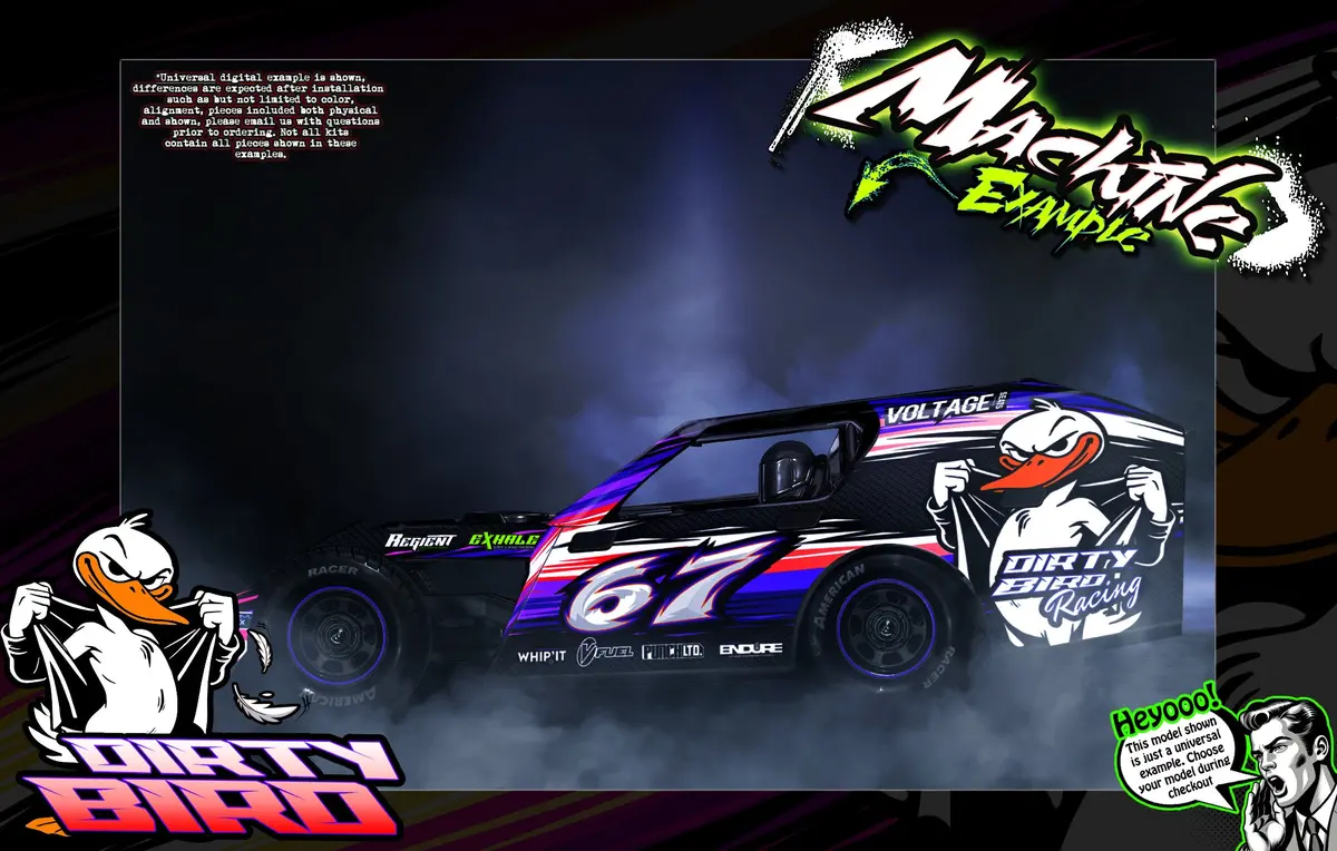 'Dirty Bird' Themed Graphics Wrap Kit Fits Sippel® | 22 Gunslinger | Lm22 Desperado | Lm26 Kingslayer | Mark 8 | Mark 9 | Mark 10 | Late Model | Modified 1