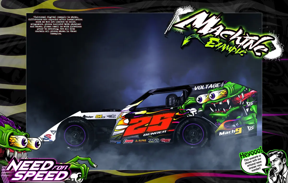 'Need For Speed' Customizable Wrap Skin Graphics Fits Team Gfrp Midwest & Short Course Modified 1