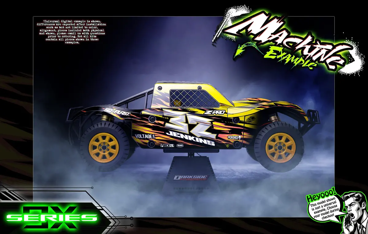 'Series 9X' Themed Graphics Kit Fits 30° North Big Flex Body | Losi® 5Ive-T | King Motor | Rovan 1