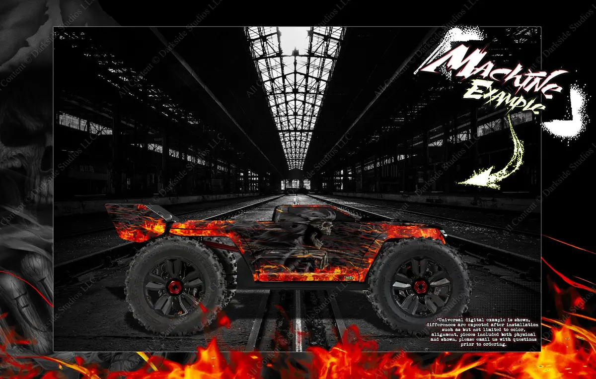'Hell Ride' Themed Skin Graphics Hop Up Kit Fits Arrma Kraton 8S / 6S Body # Ar406050, Ara409004 1