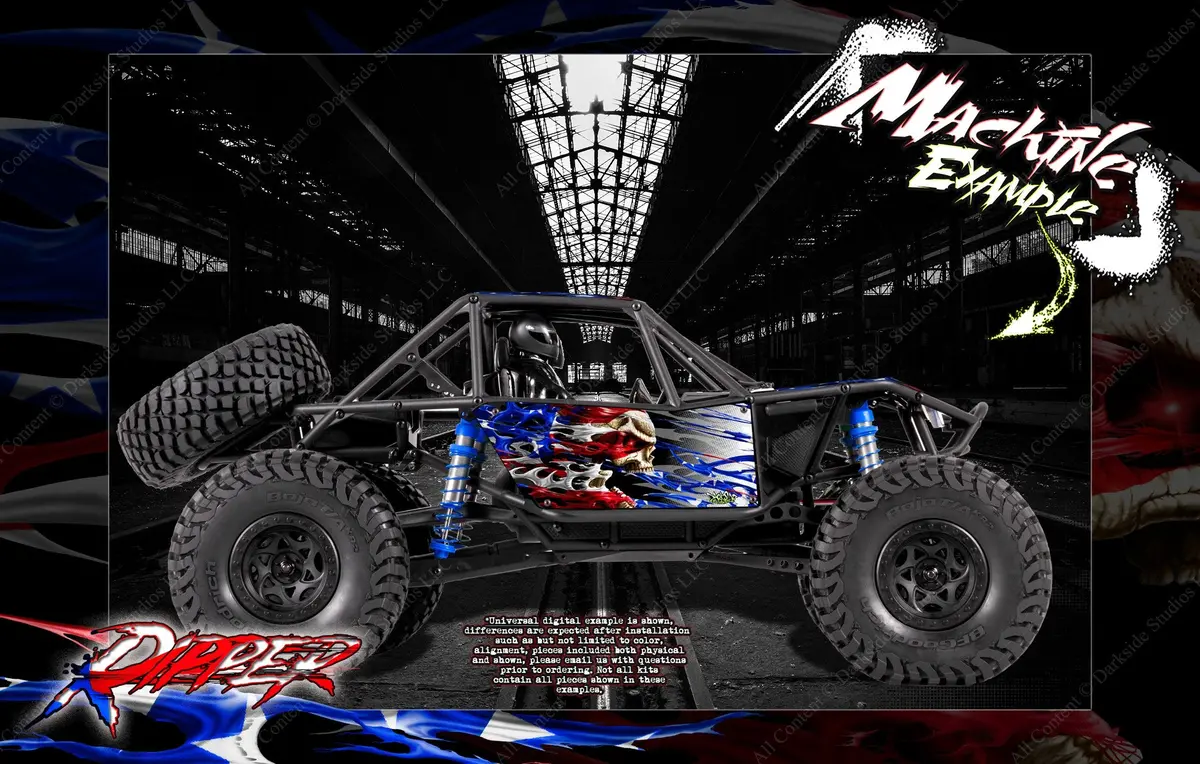 'Ripper' Usa Themed Graphics Kit Fits Axial Rr10 Bomber Lexan Oem Body #Ax90053 1
