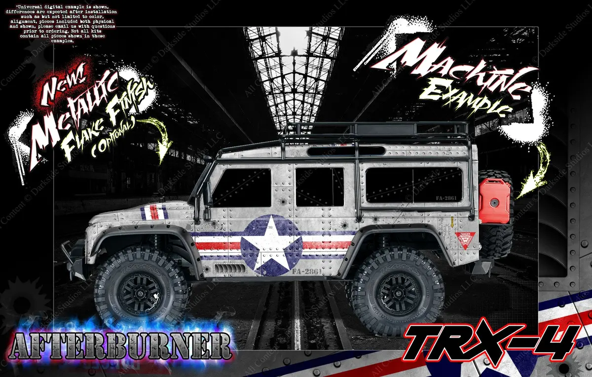 'Afterburner' Jet Themed Graphics Skin Fits Traxxas Trx-4 Defender Sport 1