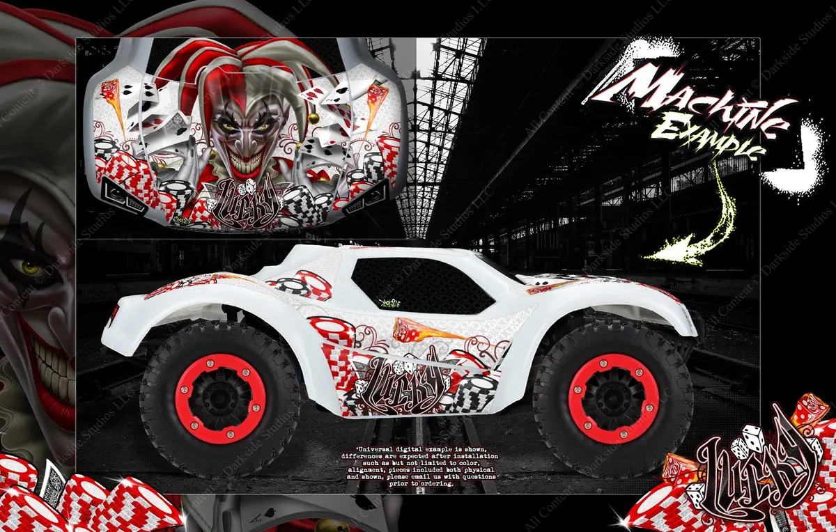 'Lucky' Themed Graphics Fit Pro-Line Brute Bash Body # 3498-15  On Traxxas Slash 4X4 1
