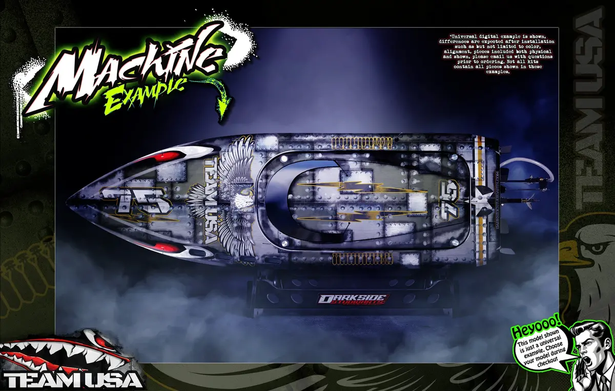 'Team Usa' Themed Graphics Skin Kit Fits Pro Boat® | Blackjack | Impulse | Jetstream | React | Recoil | Shockwave | Sonicwake | Ul-19 | Veles | Zelos 1
