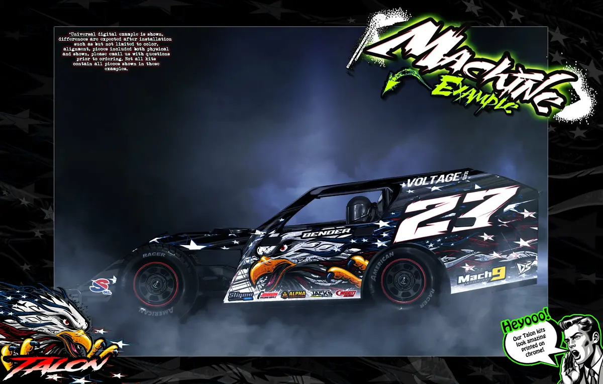 'Talon' Customizable Wrap Skin Graphics Fits Team Gfrp Midwest & Short Course Modified 1