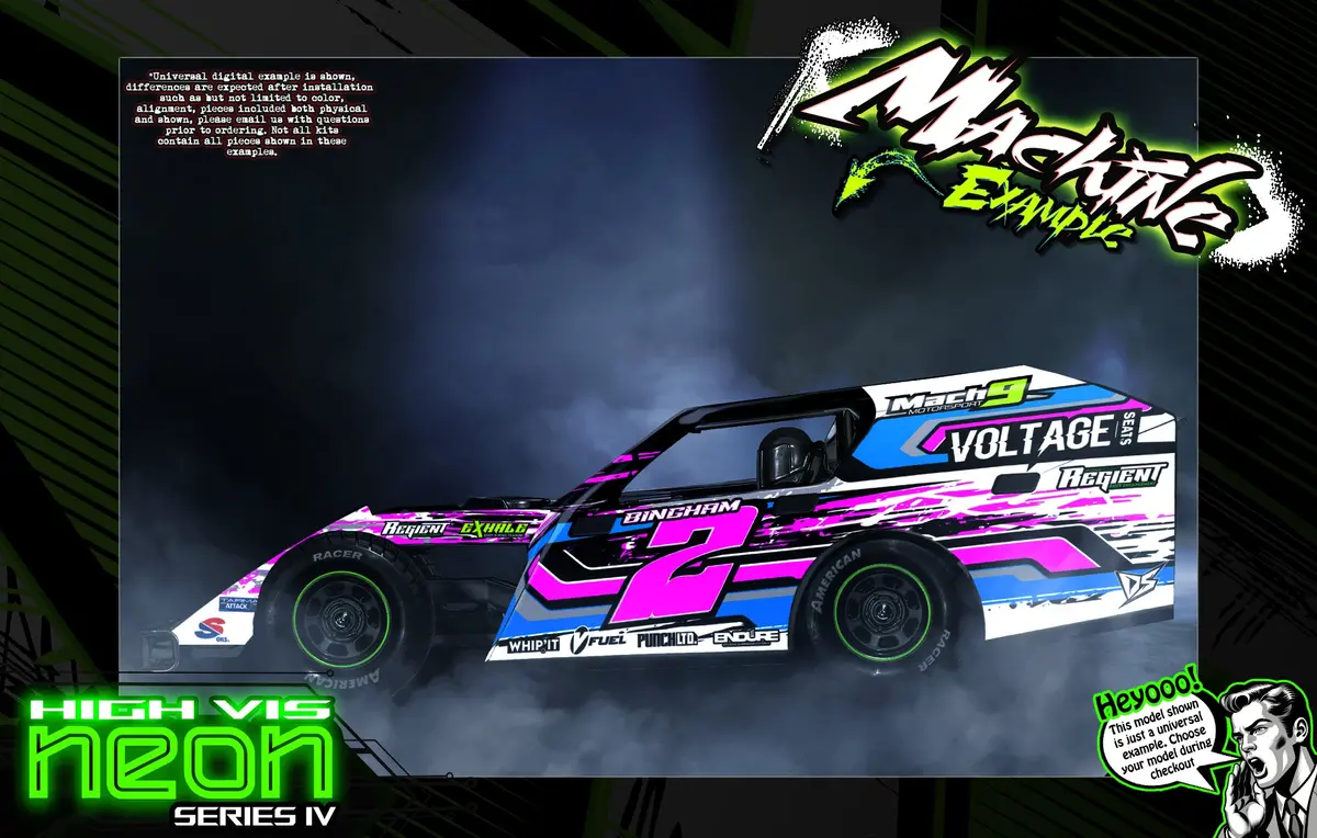 'Neon Series Iv' Themed Aftermarket Graphics Wrap Fits Traxxas® Slash | Modified | Late Model | Mudboss 1