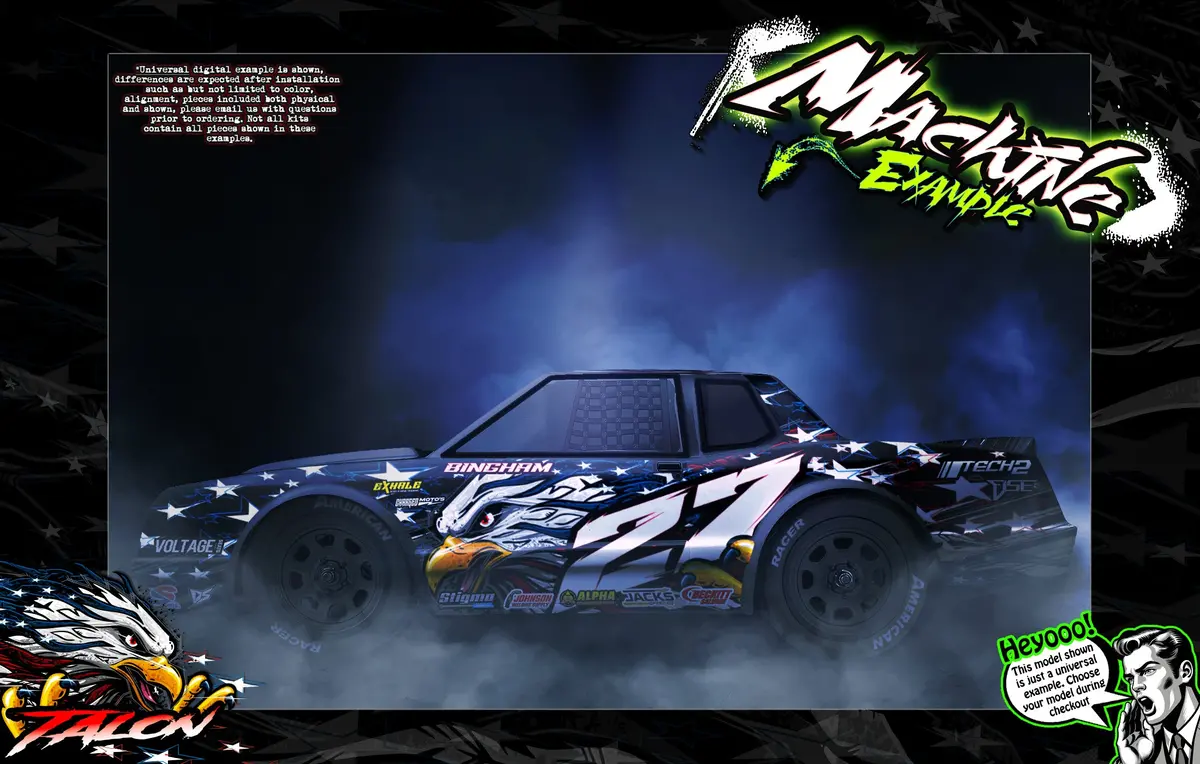 'Talon' Customizable Wrap Skin Graphics Fits Team Associated Sr10 Street Stock Dirt Oval Body #Asc71192 1