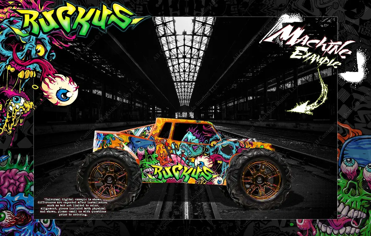 'Ruckus' Themed Graphics Wrap Skin Fits Losi Lst 3Xl-E Body # Los340000 1