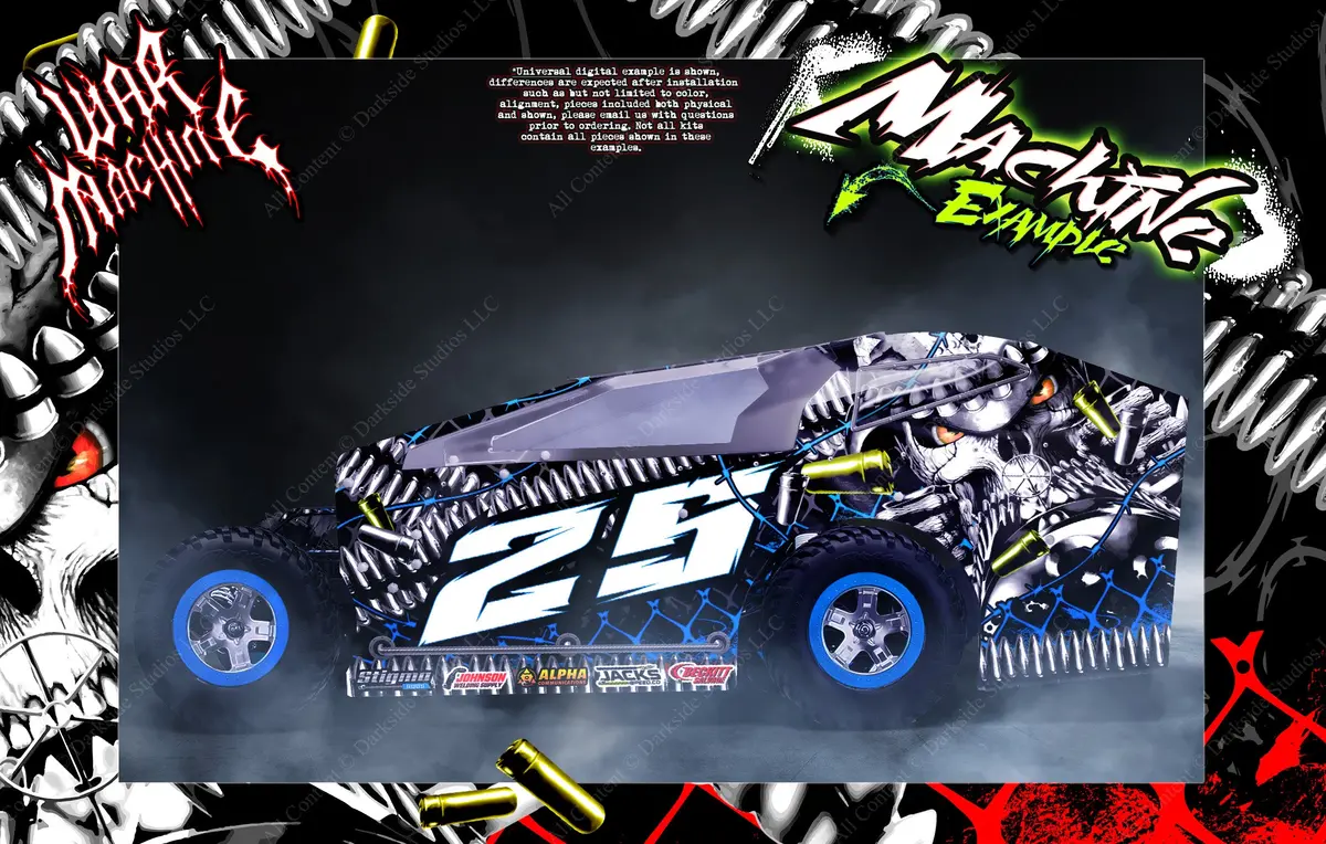 'War Machine' Themed Graphics Wrap Kit Fits Gt Bodies® | Bandit | Hackfab Edm | Late Model | Mudboss | Sprint 1