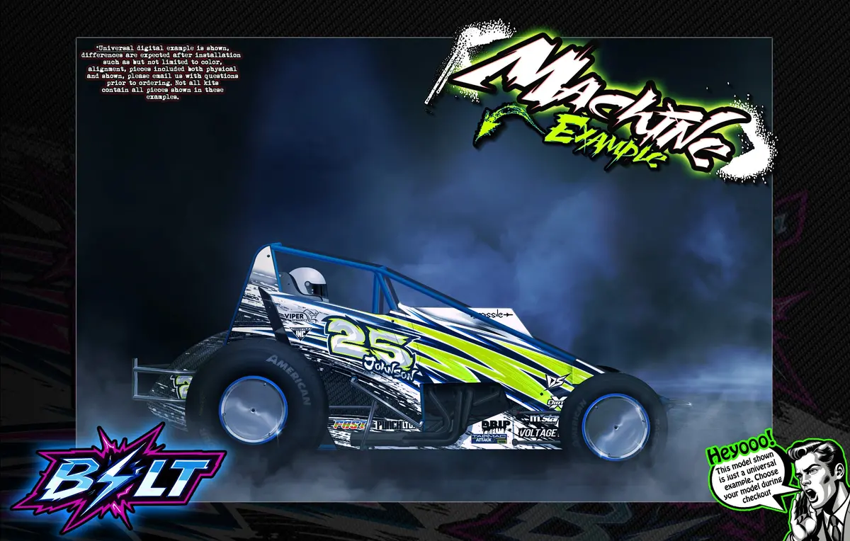 'Bolt' Customizable Graphics Wrap Skin Kit For Crd Impulse Ae Midget 1