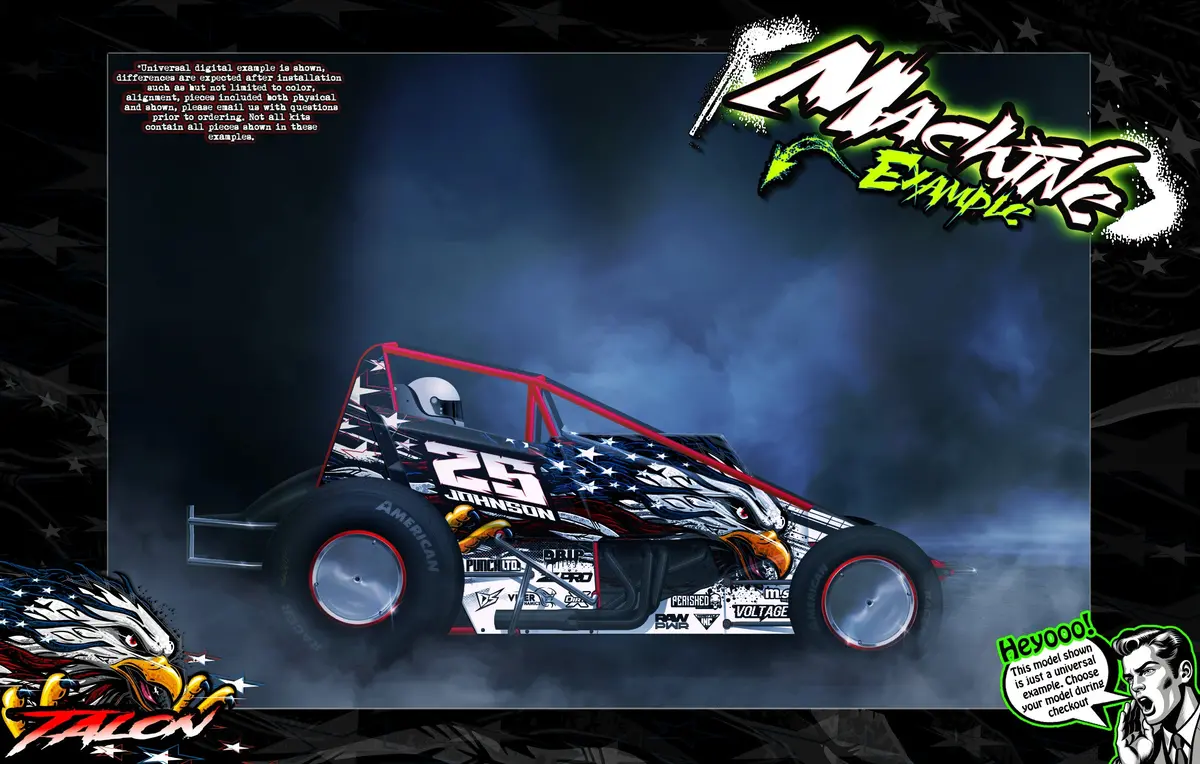 'Talon' Customizable Graphics Wrap Skin Kit For Crd Impulse Ae Midget 1