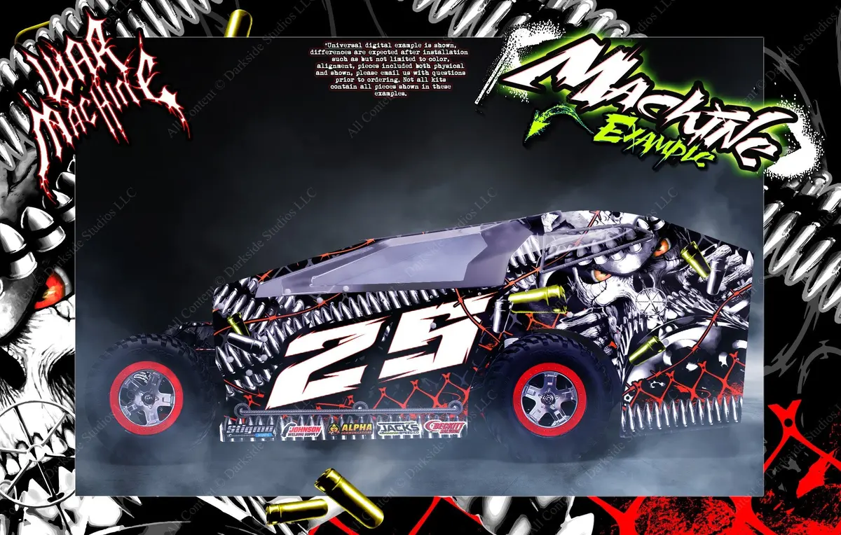 'War Machine' Themed Wrap Fits Jbody Rc® | Crate Late Model | Mini Mudboss | Mudboss 1