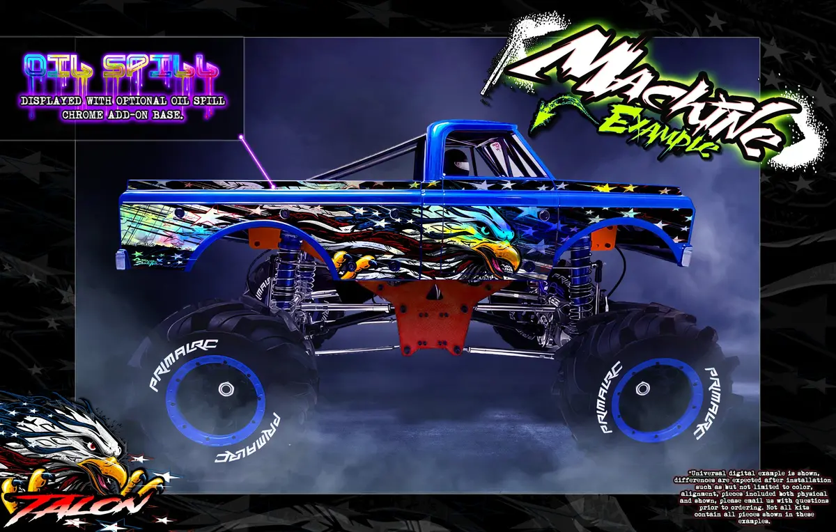 'Talon' Accessory Hop Up Body Wrap Skin Kit Fits Primal Rc Mega Monster Truck *Now Available!* 1