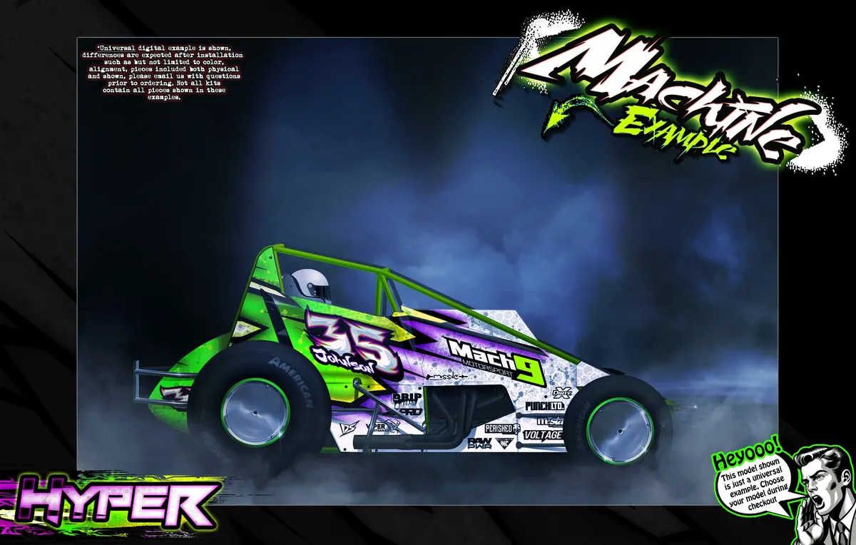 'Hyper' Customizable Graphics Wrap Skin Kit For Crd Impulse Ae Midget 1