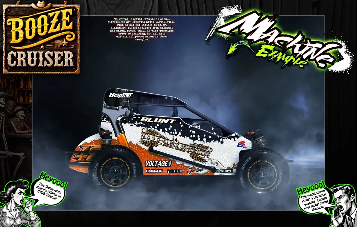 'Booze Cruiser' Themed Graphics Skin Kit Fits Team Gfrp® | 2023 Jack Paradigm | Assault | Assault High Bite | Hustler | Weapon Midget Body 1