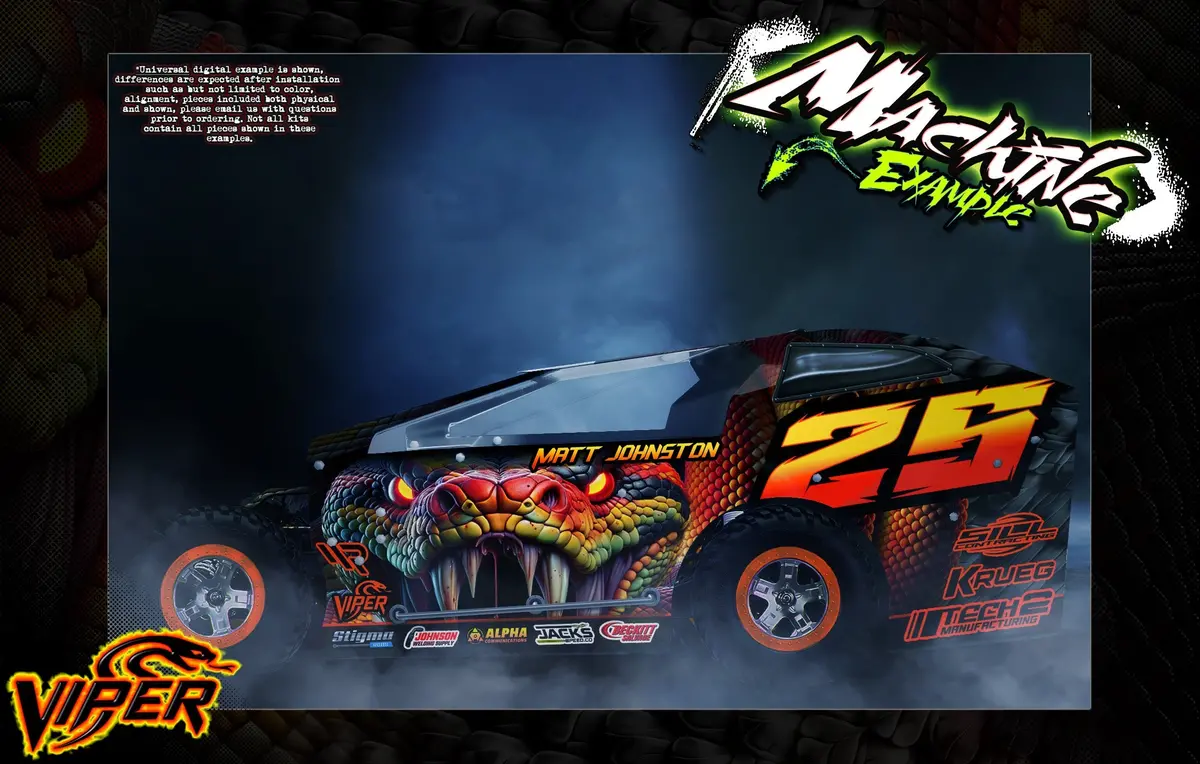 'Viper' Customizable Decal Skin Kit Fits Excelerate Mudboss Body #Xce-0500 Graphics Wrap 1