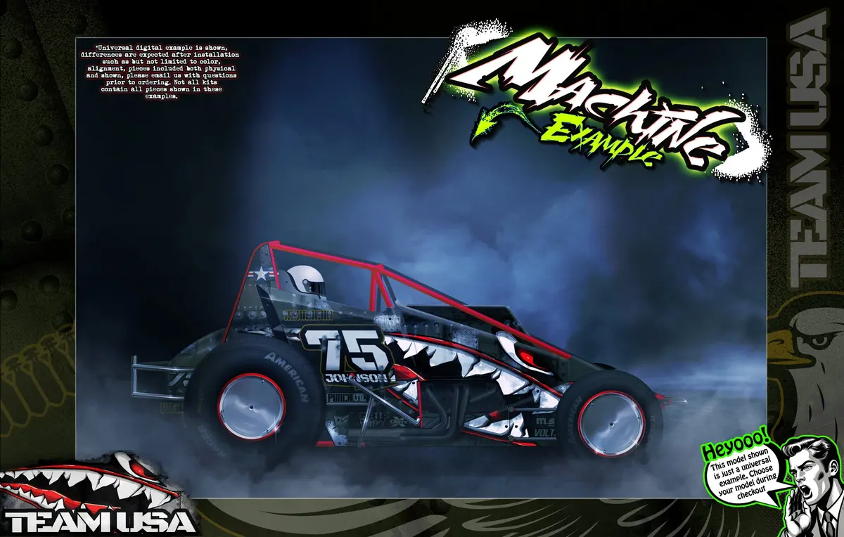 'Team Usa' Customizable Graphics Wrap Skin Kit For Crd Impulse Ae Midget 1
