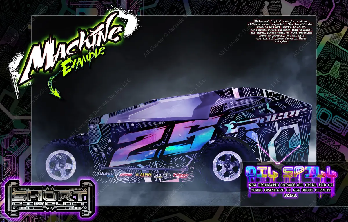 'Short Circuit' Themed Graphics Wrap Kit Fits Kipps Rc Bodies® | Edm | Imca | Mudboss | Short Course Modified 1