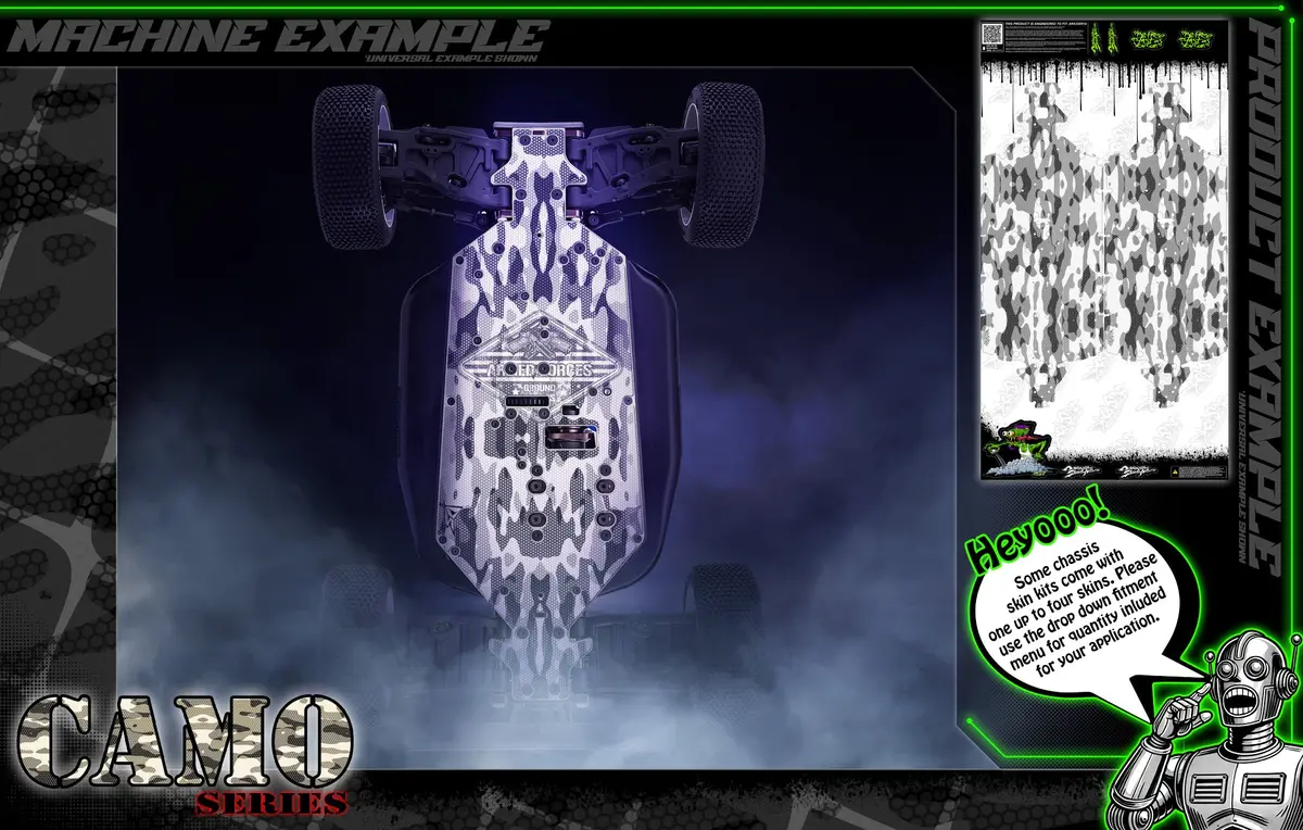 'Camo' Themed Chassis Skin Fits Kraken | Vekta.5 & 5E | Kv5tt | Vesla.5 1