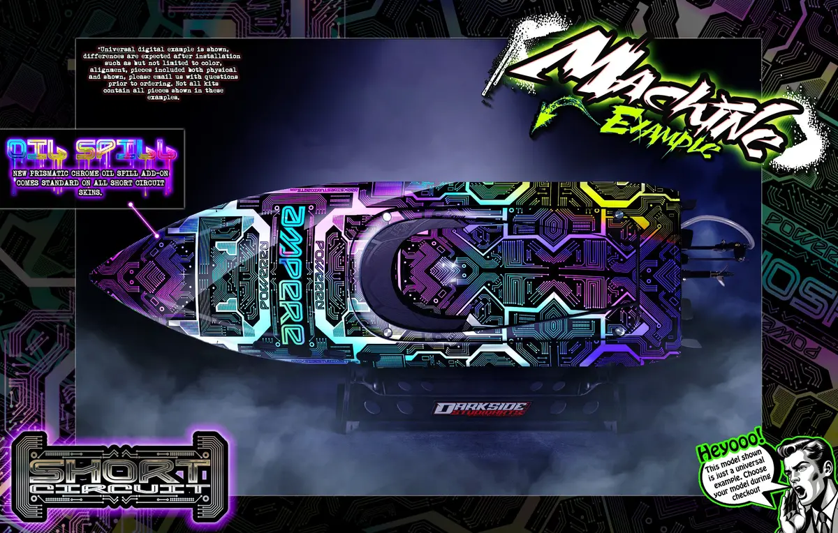 'Short Circuit' Themed Graphics Skin Kit Fits Oxidean Marine® | Animal Cat I & Ii | Dominator | Mini-Dom 1