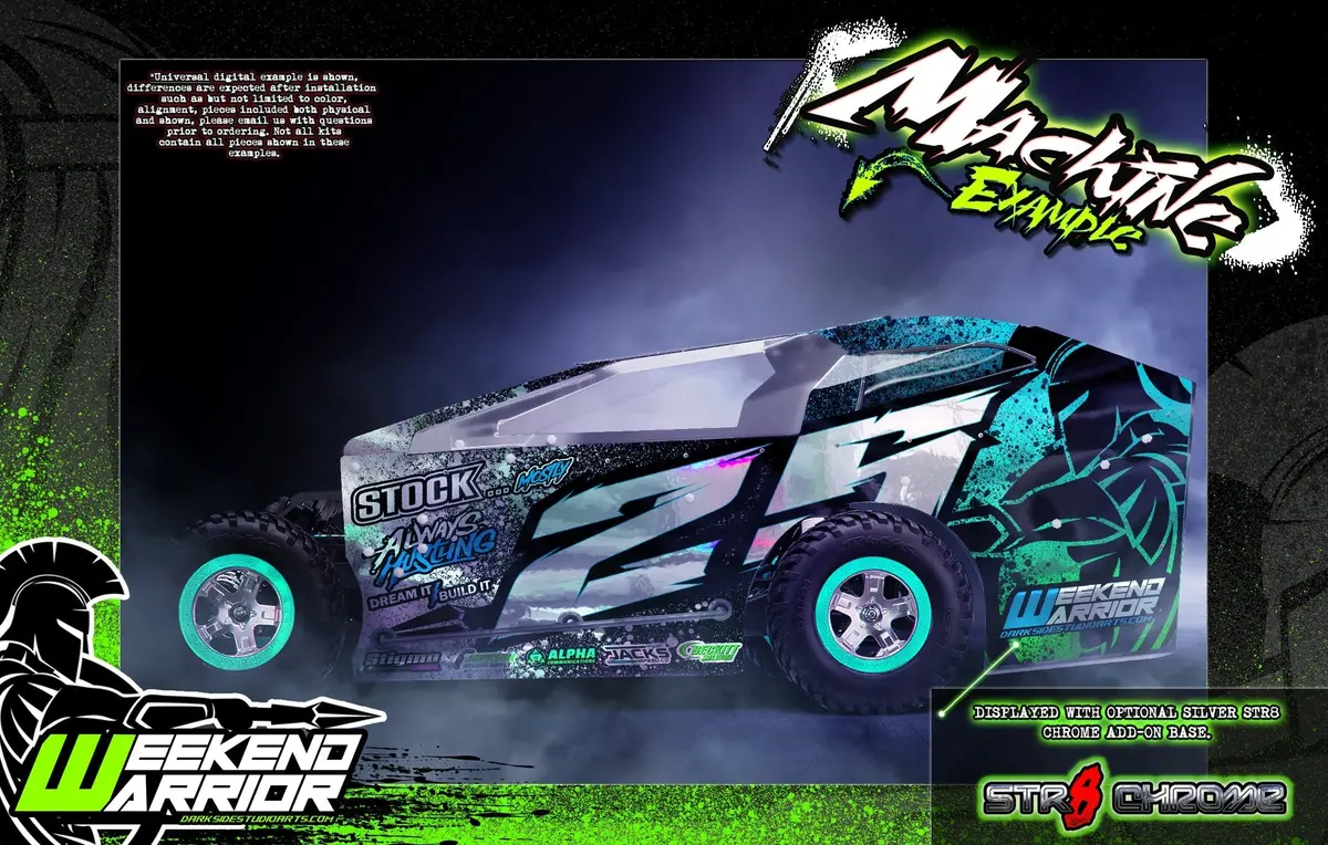 'Weekend Warrior' Customizable Wrap Decal Skin Kit Fits Phoenix Performance Rc Mudboss Lexan Body 1