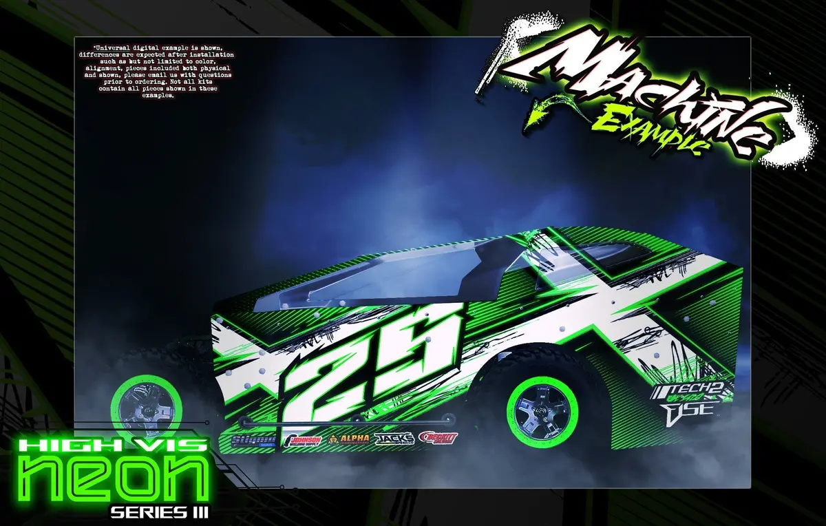 'Neon Series Iii' High Vis Fluorescent Glow Customizable Decal Skin Kit Fits Excelerate Mudboss Body #Xce-0500 1