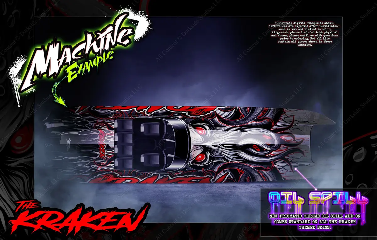 'The Kraken' Custom Hop-Up Boat Wrap Graphics Kit Fits Traxxas Spartan M41 Boat 1