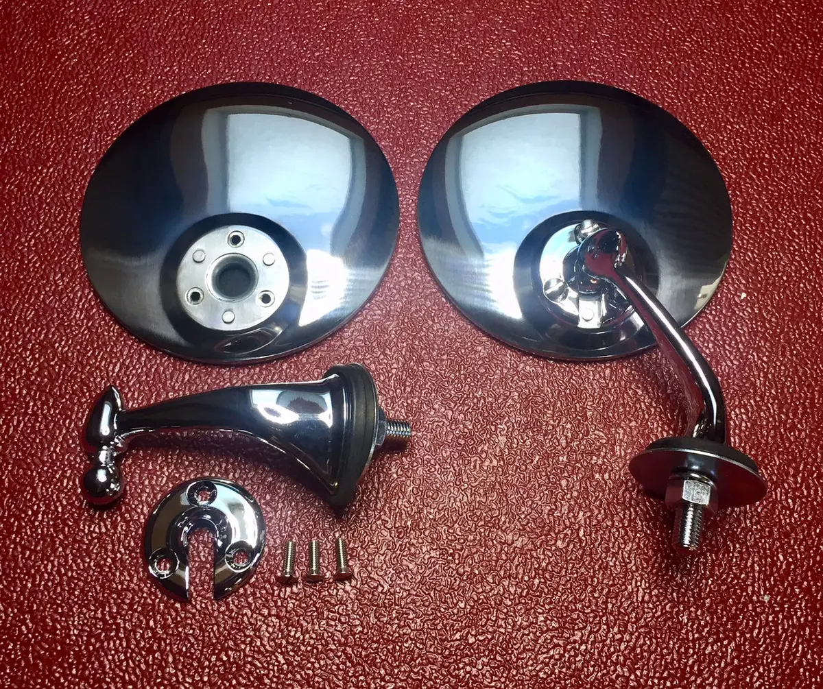 Pair Of Side Mirrors For Windshield Posts - No Drilling Required! (Bugeye Thru 1962) 1