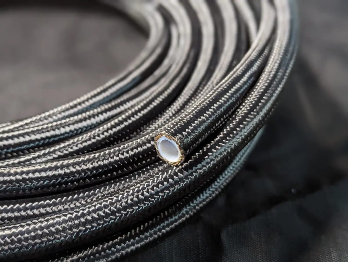 Ptfe Stainless Steel Braided Hose( With Black Pvc Cover) Ptfe ステンレス スチール ブレイド ホース(ブラックpvcカバー付き) 1