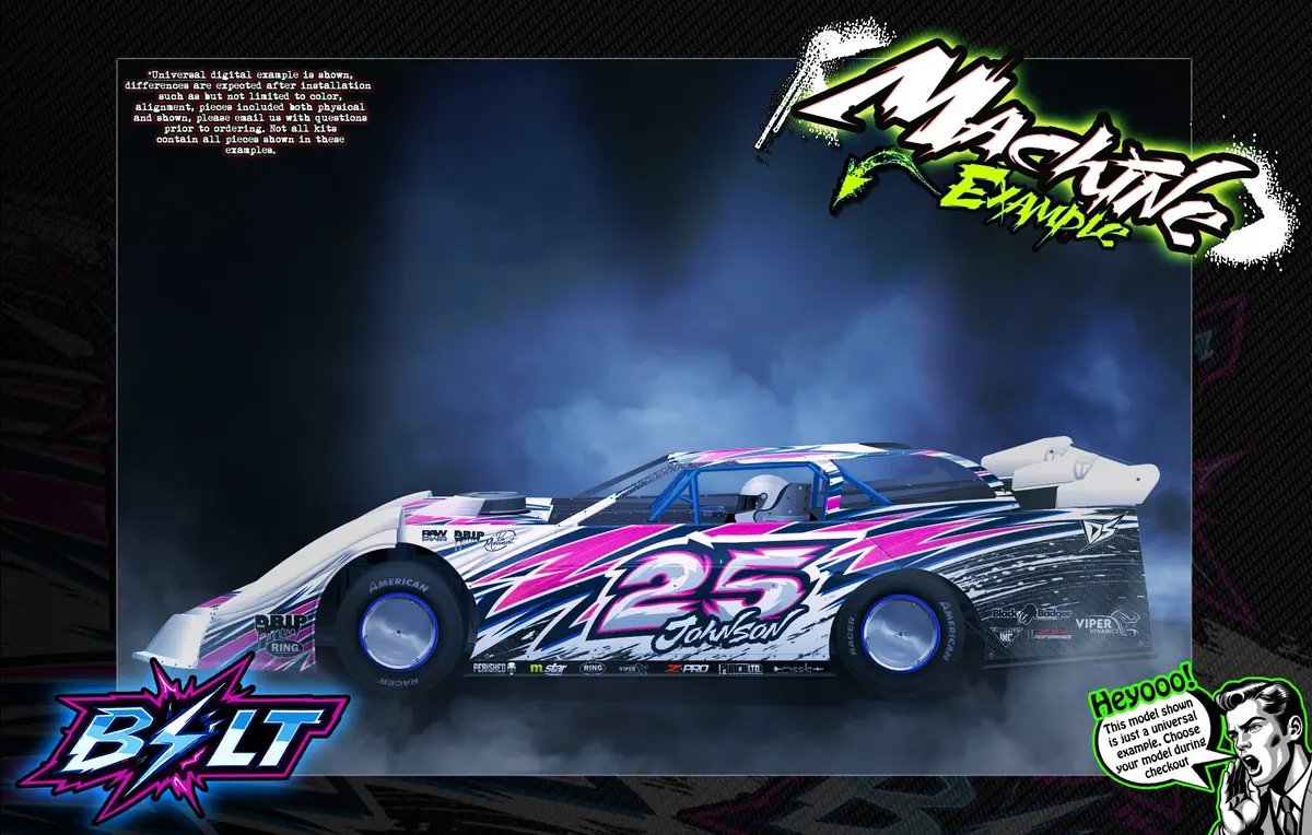 'Bolt' Themed Wrap Fits Shark Rc® Sr10 | Crazy Train | Dawg Pound | Hammerhead | Knockout | Mafia | Ninja | Smokescreen | Wild Card 1