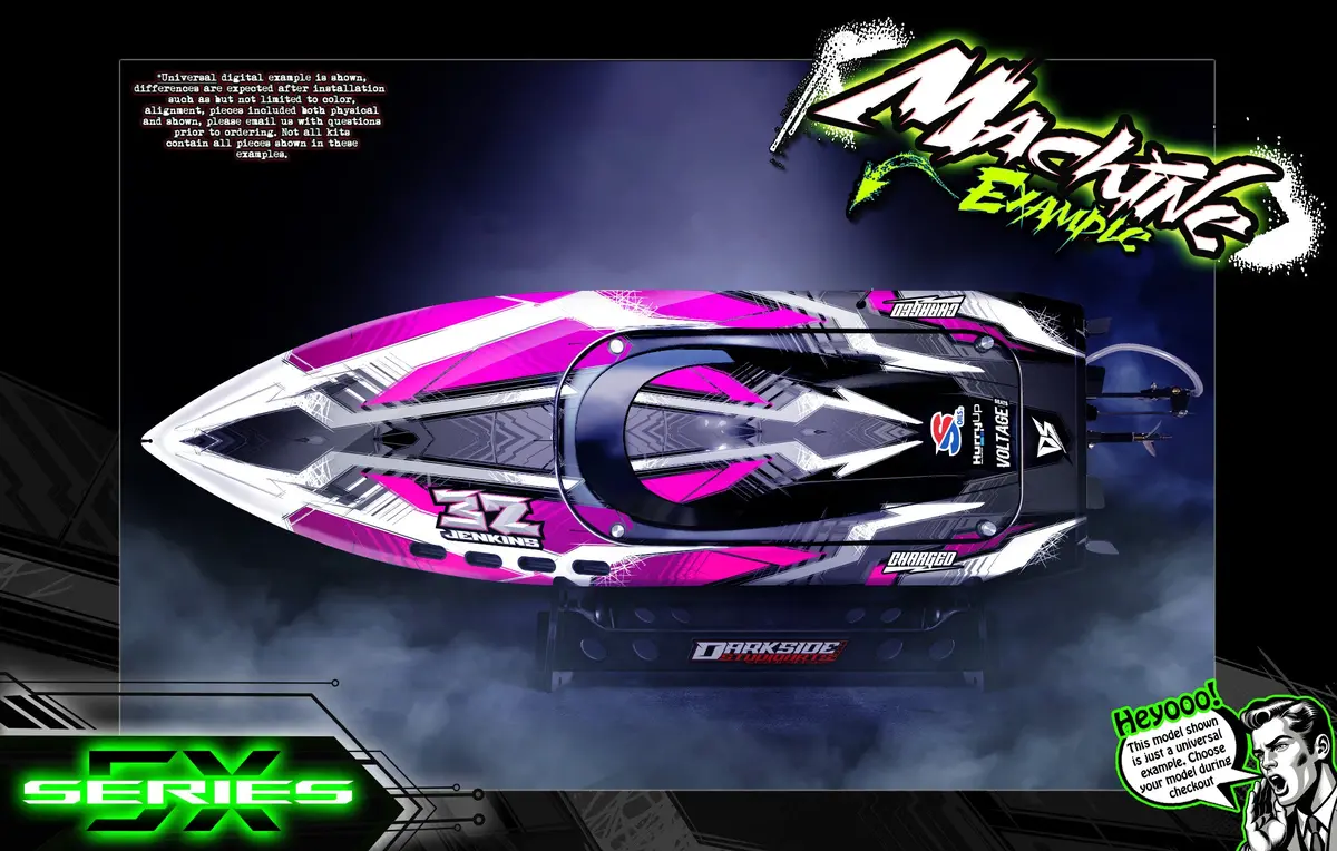 'Series 5X' Themed Graphics Skin Kit Fits Pro Boat® | Blackjack | Impulse | Jetstream | React | Recoil | Shockwave | Sonicwake | Ul-19 | Veles | Zelos 6