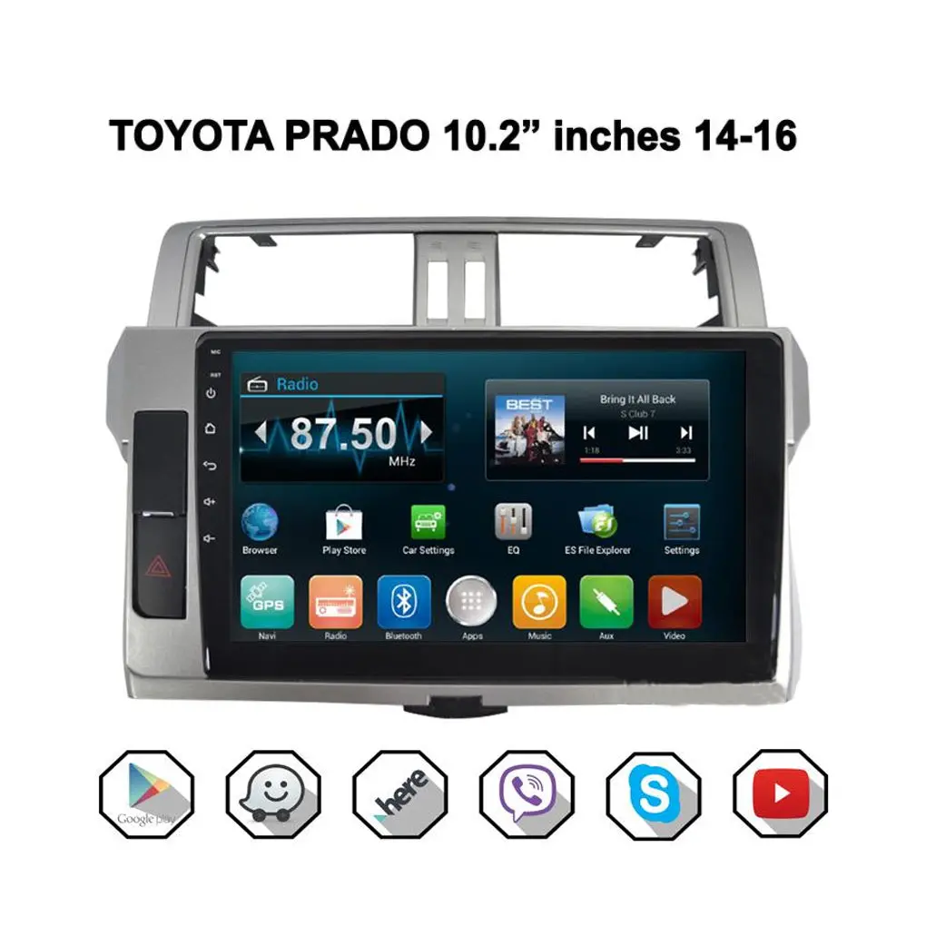 Toyota Prado 2014 - 2016 Model Car Android Stereo Head Unit 10.2  Inches (Stereo And Frame) 1