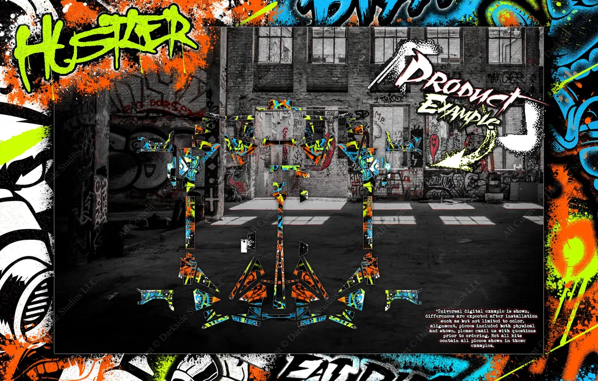 'Hustler' Hop-Up Graphics Wrap Decals Fits Stock Traxxas Maxx 4S -V1 Only- 1/10 Body Tra8914 3