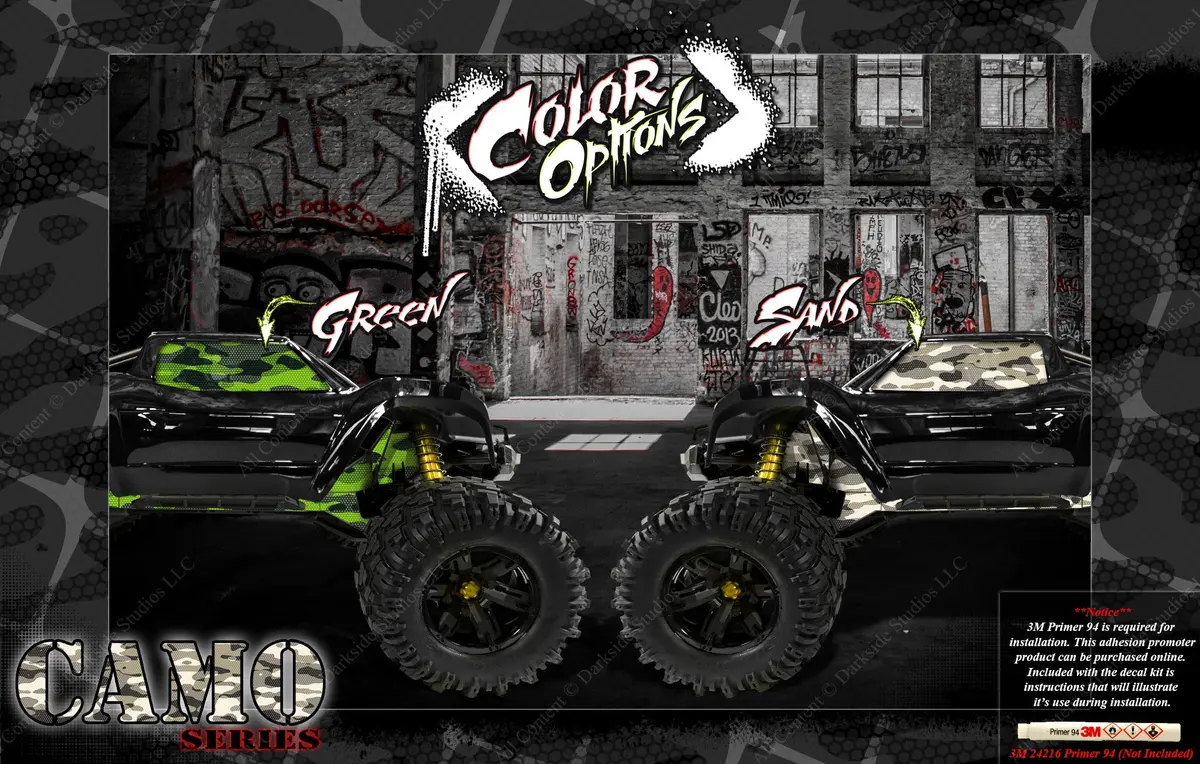 'Camo' Skin Decal Accessory Graphics Kit Fits Traxxas Maxx 4S -V1 Only- 1/10 Chassis / Shock Tower 2