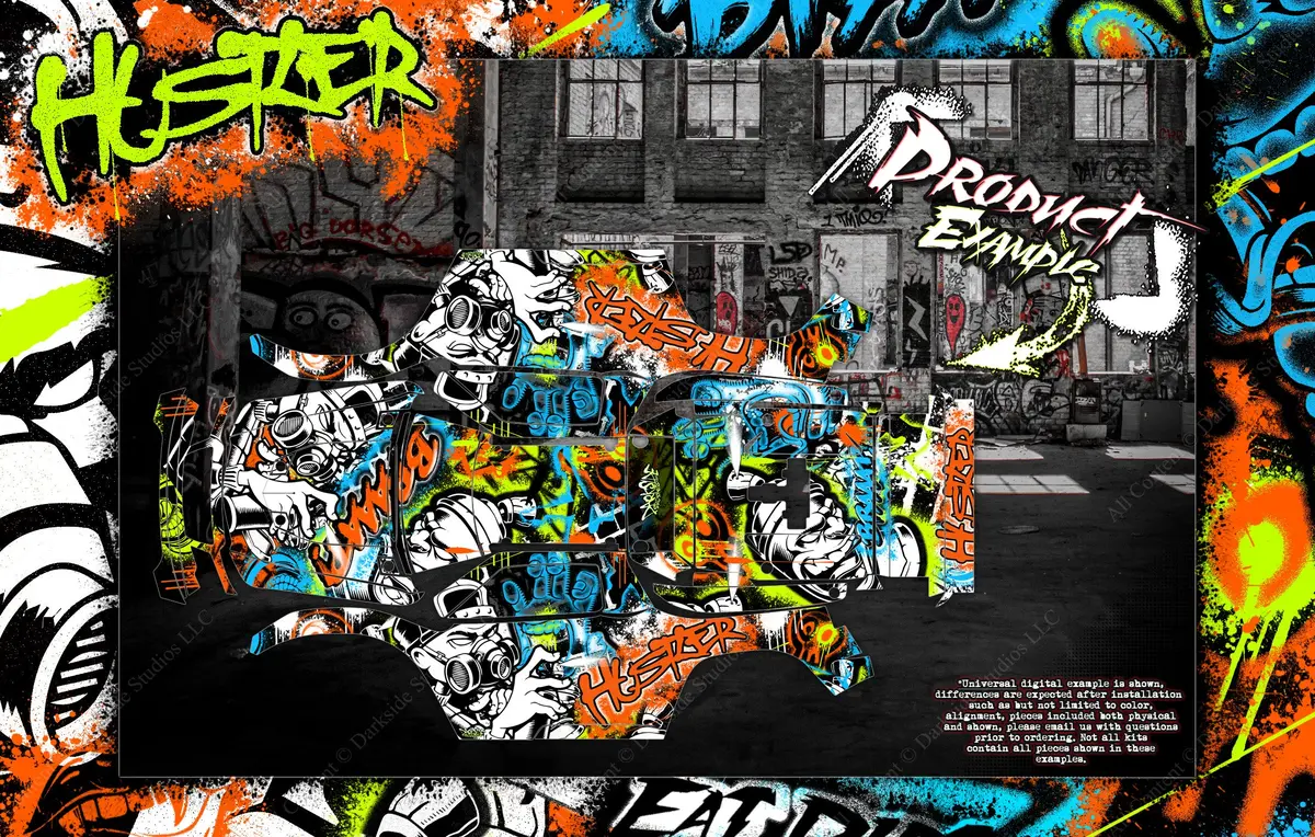 'Hustler' Hop-Up Graphics Wrap Decals Fits Stock Traxxas Maxx 4S -V1 Only- 1/10 Body Tra8914 2