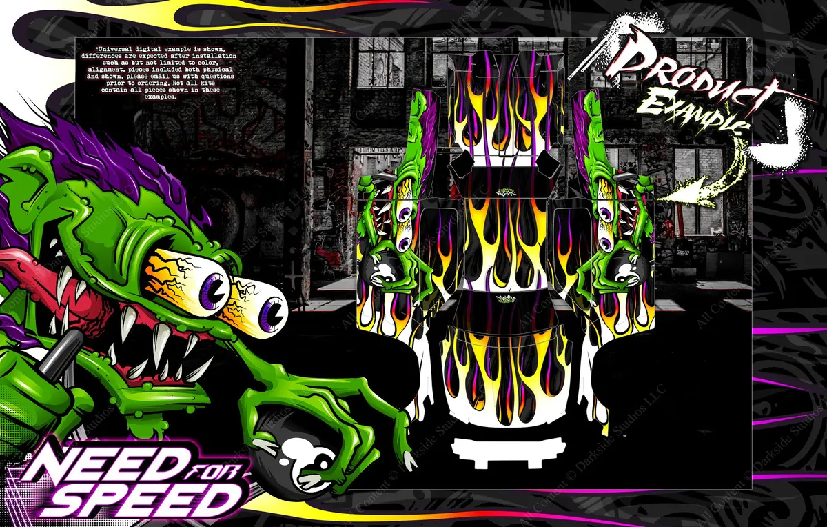 'Need For Speed' Graphics Wrap Decal Kit Fits Arrma Kraton 8S / 6S For Pro-Line Brute Bash Unbreakable Body 2