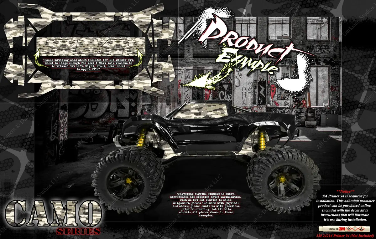 'Camo' Themed Aftermarket Graphics Fits Shock Towers On Traxxas X-Maxx 6S 8S Chassis 1