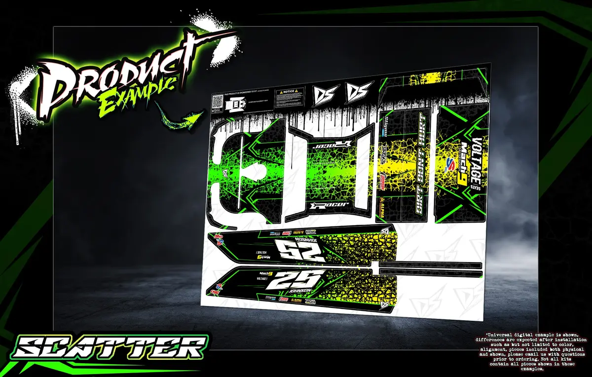 'Scatter' Customizable Wrap Skin Graphics Fits Jconcepts L8 Night, Monte Carlo, L8d Decked, Chevy Camaro 2