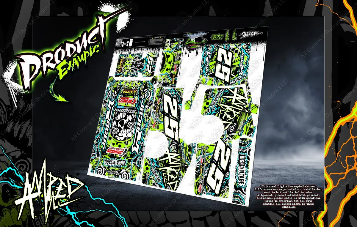 'Amped' Customizable Decal Skin Kit Fits Excelerate Mudboss Body #Xce-0500 Graphics Wrap 2