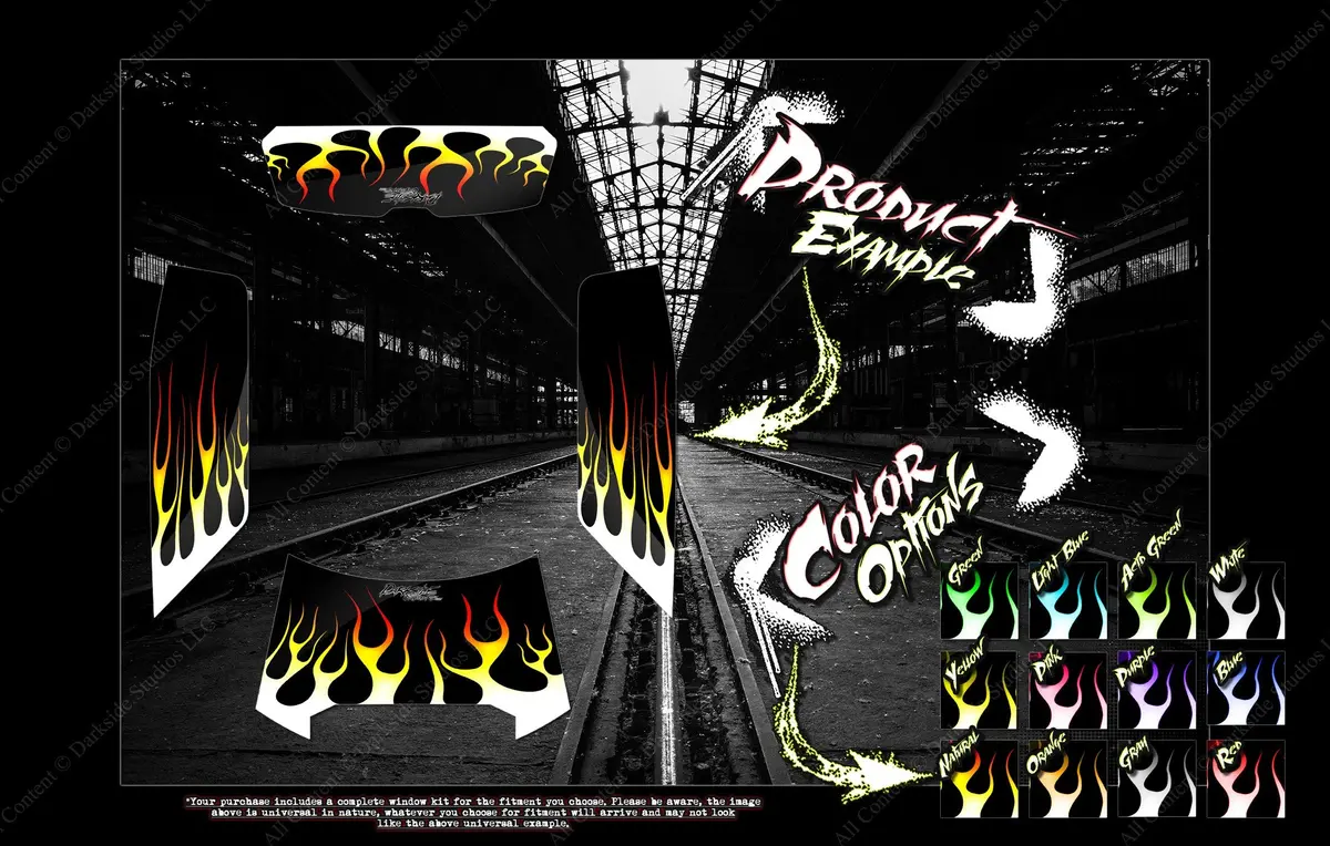 Flame Window Graphics Fit Traxxas X-Maxx Summit E-Revo Rustler Slash E-Maxx 1
