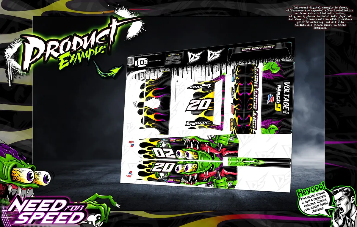 'Neon Series I' Themed Wrap Fits Shark Rc® Sr10 | Crazy Train | Dawg Pound | Hammerhead | Knockout | Mafia | Ninja | Smokescreen | Wild Card 2