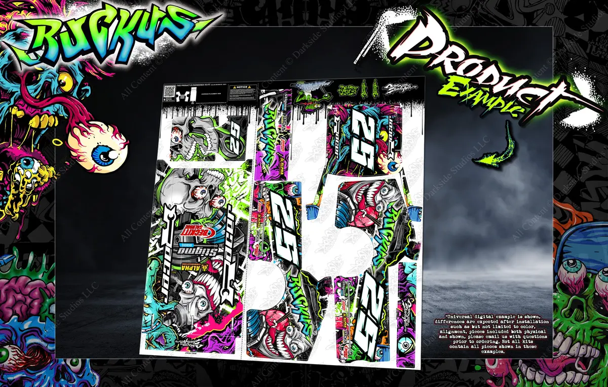'Ruckus' Themed Graphics Wrap Kit Fits Gt Bodies® | Bandit | Hackfab Edm | Late Model | Mudboss | Sprint 2