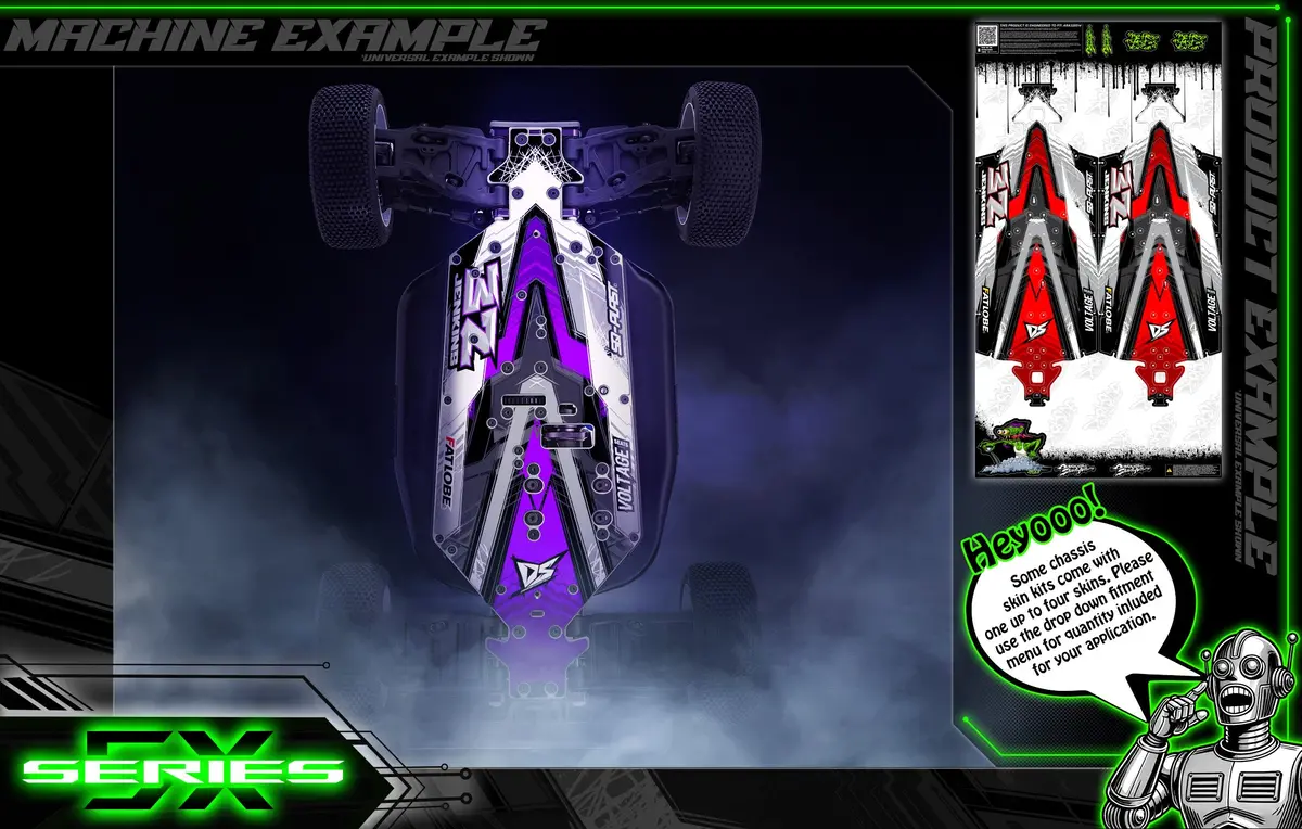 'Series 5X' Themed Chassis Skin Fits Losi® Ten Series | Ten-Scte | 2.0 | 3.0 | Ten-Scbe 1