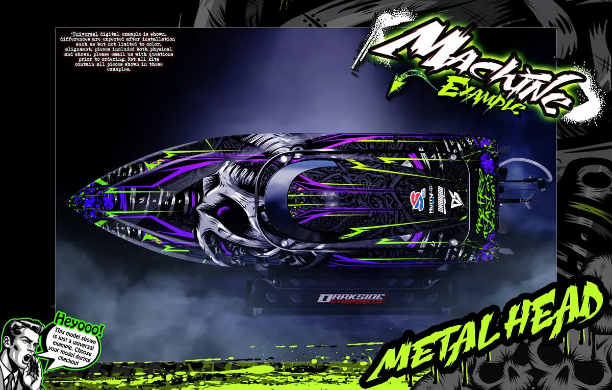 'Metal Head' Themed Graphics Skin Kit Fits Tfl® | Cheetah Xl | Fighter Cat 41 / Xl | Pagani Zonda | Pursuit | Zonda | Zonda Sd4 1