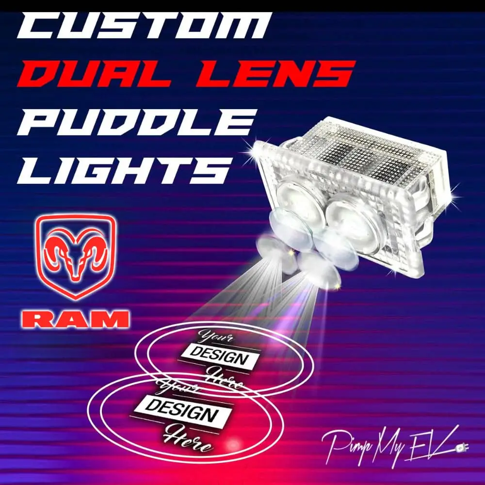 Custom Dual Lens Led Courtesy Side Wing Mirror Projector Puddle Lights For Ram - 2002-2026 1